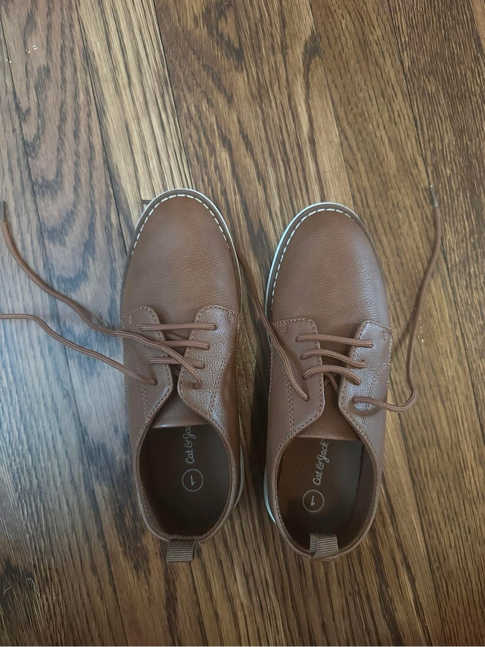 Boys’ Brown Leather Lace-Up Derby Shoes